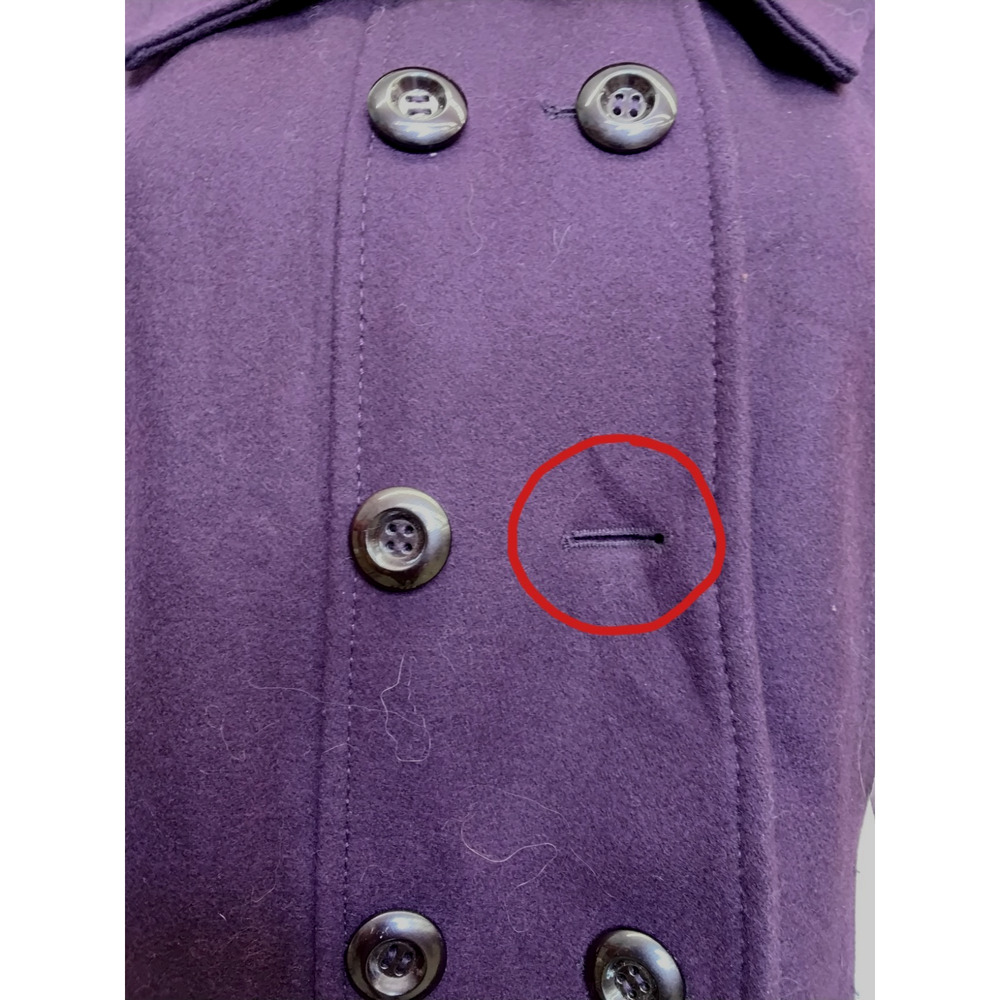 Guess Wool Blend Peacoat Women's Large Petite Purple Double Breasted #Z5447 - Picture 7 of 16